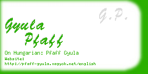 gyula pfaff business card